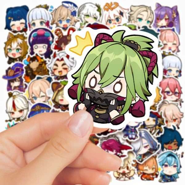 50Pcs Genshin Impact Stickers Laptop Guitar Suitcase Laptop Bike Car Motorcycle Waterproof Game Anime Sticker for Kids Toy with Box - Image 2