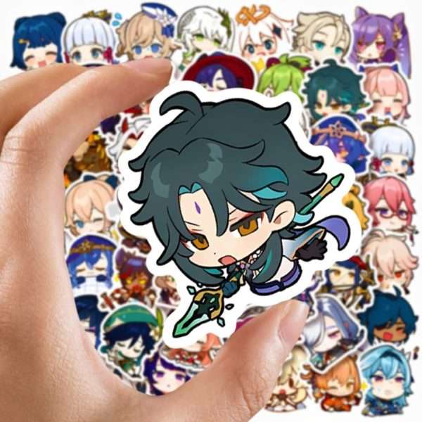 50Pcs Genshin Impact Stickers Laptop Guitar Suitcase Laptop Bike Car Motorcycle Waterproof Game Anime Sticker for Kids Toy with Box - Image 4