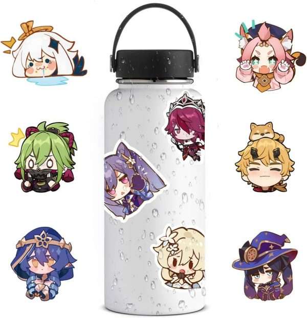 50Pcs Genshin Impact Stickers Laptop Guitar Suitcase Laptop Bike Car Motorcycle Waterproof Game Anime Sticker for Kids Toy with Box - Image 6