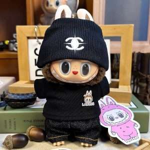 Labubu Clothes Set for 17cm Dolls - Labubu Designer Clothes, Overalls & Accessories, Premium Dress Up Bundle, Stylish Chic Doll Clothing (No Doll Included)
